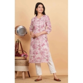 Vbuyz Cotton Printed Straight Womens Kurti - Pink ( Pack of 1 ) - None