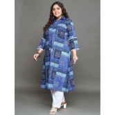 Tissu Cotton Printed Kurti With Palazzo Womens Stitched Salwar Suit - Blue ( Pack of 1 ) - None