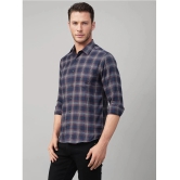 UrbanMark Cotton Blend Slim Fit Checks Full Sleeves Mens Casual Shirt - Navy ( Pack of 1 ) - None