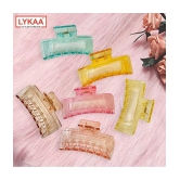 Lykaa Hair Claw Clips Acrylic for Thick Hair Jaw Clips For Women And Girls (Pack of 4) Multicolor - Multi