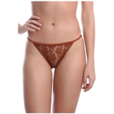 Madam - Lace Self Design Brown Womens Bikini ( Pack of 1 ) - XL