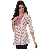 Antaran Cotton Printed Straight Women's Kurti - Off White ( Pack of 1 ) - None