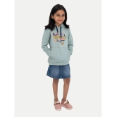 Girls Light Blue Printed Sweat Hoodie - None