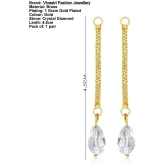 VIVASTRI Golden Drop Earrings ( Pack of 2 ) - Golden