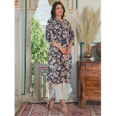 Vbuyz Cotton Printed Straight Womens Kurti - Navy Blue ( Pack of 1 ) - None