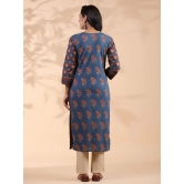 Vbuyz Cotton Printed Straight Womens Kurti - Blue ( Pack of 1 ) - None