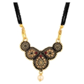 Asmitta Traditional Oxidised Gold Plated Opera Style Lct Stone Mangalsutra For Women - Golden