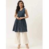 Kbz - Blue Rayon Womens Flared Kurti ( Pack of 1 ) - None