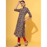 Vbuyz Rayon Printed A-line Womens Kurti - Black ( Pack of 1 ) - None