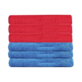 HOMETALES Microfiber Duster/Cleaning Cloth - 250 GSM (Pack of 6), 3 Red & 3 Blue