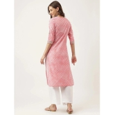 Divena - Pink Cotton Womens Straight Kurti ( Pack of 1 ) - None