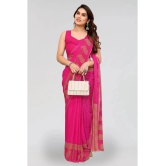 ANAND SAREES Georgette Printed Saree With Blouse Piece - Pink ( Pack of 1 ) - Pink