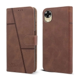 NBOX - Brown Artificial Leather Flip Cover Compatible For Oppo A17K ( Pack of 1 ) - Brown