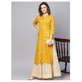 KSUT Yellow Viscose Straight Kurti - XXL