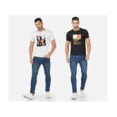 CHOZI Cotton Blend Regular Fit Printed Half Sleeves Mens T-Shirt - Multicolor ( Pack of 2 ) - None