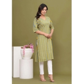 Glorious Cotton Blend Printed Angrakha Womens Kurti - Green ( Pack of 1 ) - None