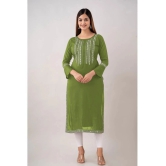 Kapadia - Green Rayon Womens Straight Kurti ( Pack of 1 ) - None