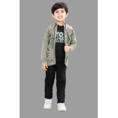 DKGF Fashion - Green Cotton Blend Boys Shirt & Pants ( Pack of 1 ) - None