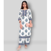 Vbuyz - White Straight Cotton Womens Stitched Salwar Suit ( Pack of 1 ) - S