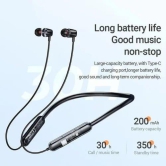 BT Transparent Stereo Battery Life 72 hrs Neckband Call Vibration Alart Bluetooth Headset (Pack of  2) Black And Purple