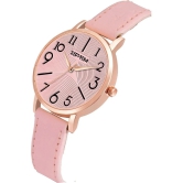 Septem Pink Leather Analog Womens Watch