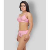 TCG - Pink Lace Embroidered Womens Maternity Bra & Panty Set ( Pack of 1 ) - 38