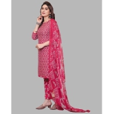 Kashvi Unstitched Crepe Printed Dress Material - Pink ( Pack of 1 ) - Pink