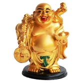 Laughing Buddha A Huge Gold Ingot Showpiece Statue for Good Luck Prosperity Health Wealth