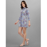 gufrina Rayon Printed Mini Womens Shirt Dress - Blue ( Pack of 1 ) - None