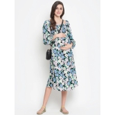 Oxolloxo Black & Blue Floral Maternity Midi Dress