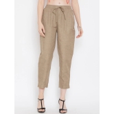 Women Brown Relaxed Pleated Peg Trousers