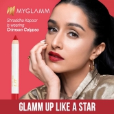 MyGlamm LIT Matte About It Lip Color - Crimson Calypso (Crimson Red Shade) | Long Lasting, Pigmented, Lip Crayon with Moringa Oil & Vitamin E