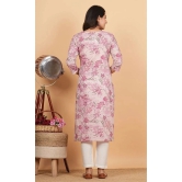 Vbuyz Cotton Printed Straight Womens Kurti - Pink ( Pack of 1 ) - None