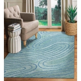 Hand Tufted Canyan AQUA Color Carpet-Aqua / 5x8