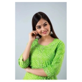 Lee Moda - Green Cotton Womens Straight Kurti ( Pack of 1 ) - XL