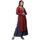 Maquien - Maroon Rayon Women's Straight Kurti - None