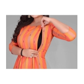 Parastri Orange Cotton Maternity Tops - S