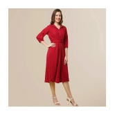 Fabflee - Red Polyester Womens Shift Dress ( Pack of 1 ) - None