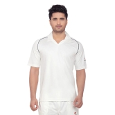 Omtex Half Sleeves Cricket Wear White T-Shirt - XL