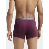 Jockey 8015 Men Super Combed Cotton Rib Solid Trunk with Ultrasoft Waistband - Wine Tasting - None