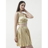 Zima Leto Womens Shimmer Pleated Crop Top With Matching Shorts Set - None