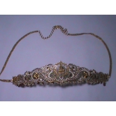 Indian Traditional Gold Plated Kempu Stone Studded Waist Belt for Women