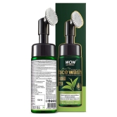 WOW Skin Science Green Tea Foaming Face Wash with Built-In Face Brush - With Green Tea & Aloe Vera Extract - For Purifying Skin, Improving Radiance - No Parabens, Sulphate, Silicones & Color