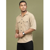 Rigo Polyester Oversized Fit Striped Half Sleeves Mens Casual Shirt - Beige ( Pack of 1 ) - None