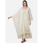 Floral Embroidered Pure Cotton Kurta with Sharara & Dupatta