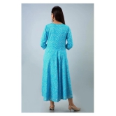 Lee Moda - Turquoise Cotton Womens Flared Kurti ( Pack of 1 ) - XXL