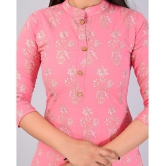 MAUKA Rayon Printed Straight Womens Kurti - Pink ( Pack of 1 ) - None