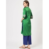 Pannkh Womens Festive Placket Embroidered Kurta With Contrasting Pants - None