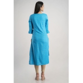 MAUKA - Blue Rayon Women''s Straight Kurti ( Pack of 1 ) - None