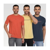 Zeffit - Multicolor Cotton Blend Regular Fit Mens T-Shirt ( Pack of 3 ) - None